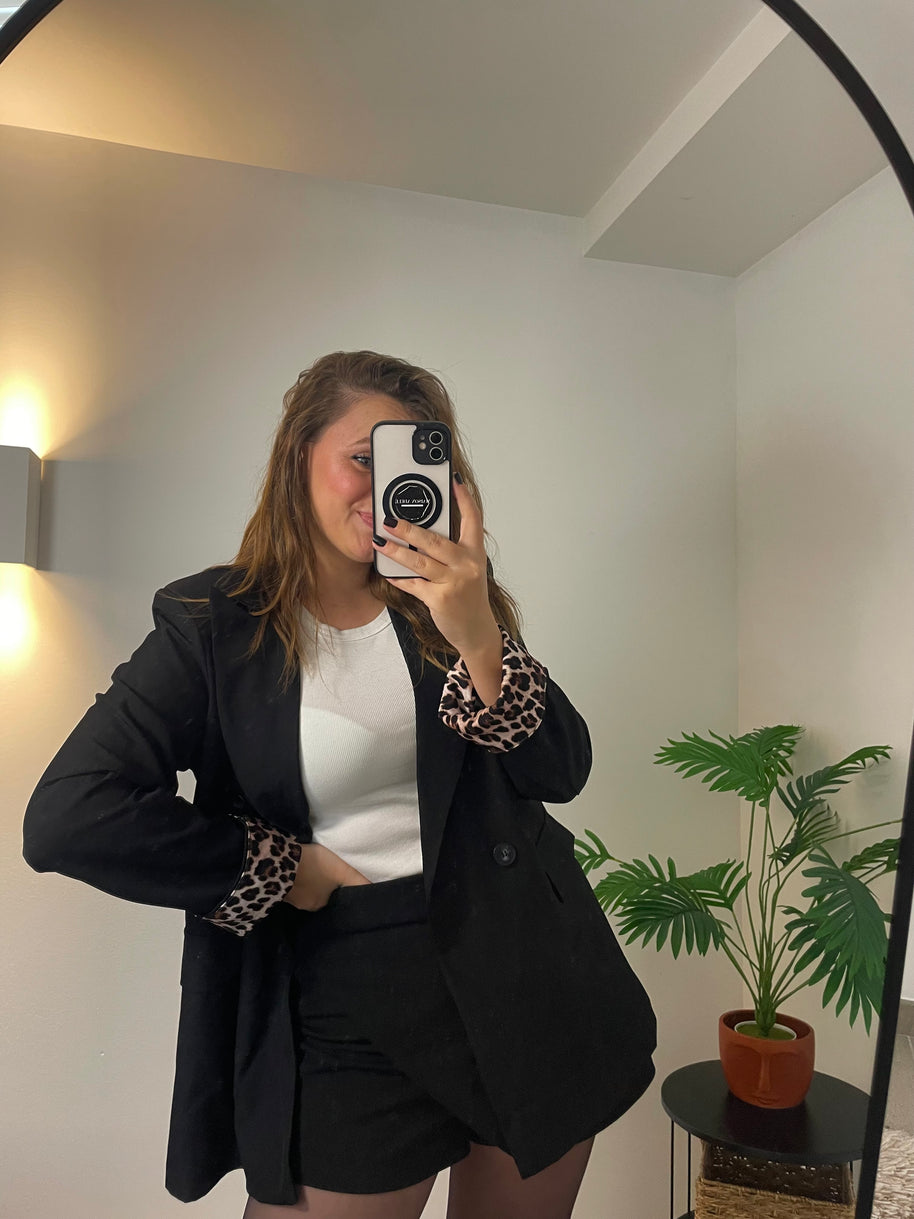 Blazer Maud Noir Léopard | Maison Adèle