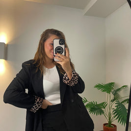 Blazer Maud Noir Léopard | Maison Adèle