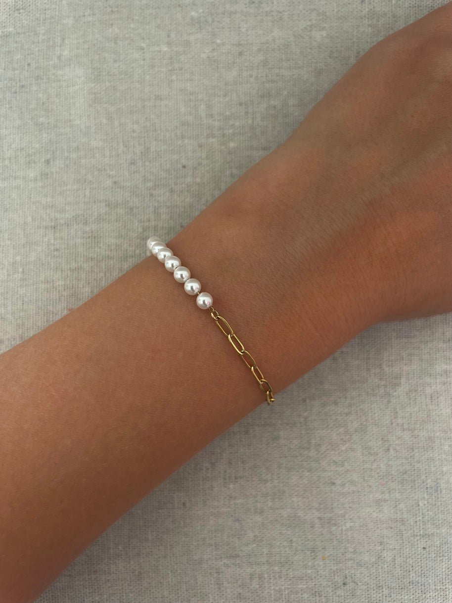 Bracelet Ombeline - Acier inoxydable et Perles nacrées