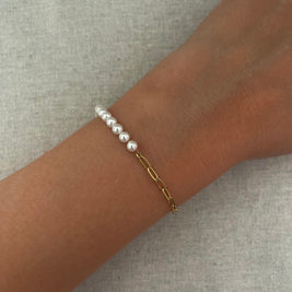 Bracelet Ombeline - Acier inoxydable et Perles nacrées