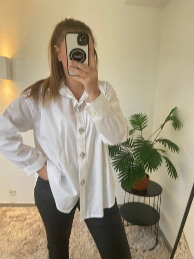 Chemise Blanche Marie Strass - Élégante & Raffinée | Maison Adèle