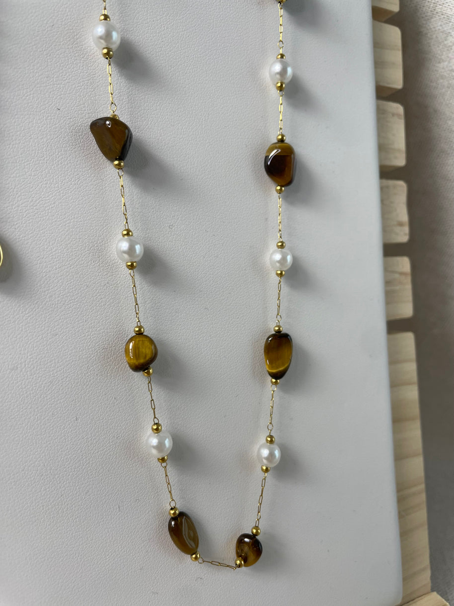 Collier Niya - Oeil de Tigre  | Maison Adèle