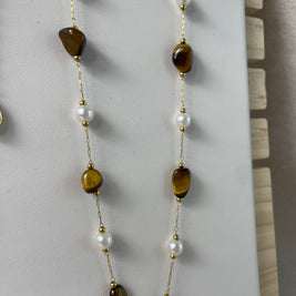 Collier Niya - Oeil de Tigre  | Maison Adèle