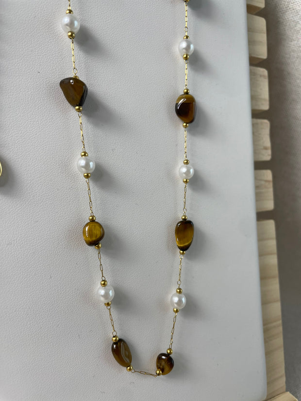 Collier Niya - Oeil de Tigre  | Maison Adèle