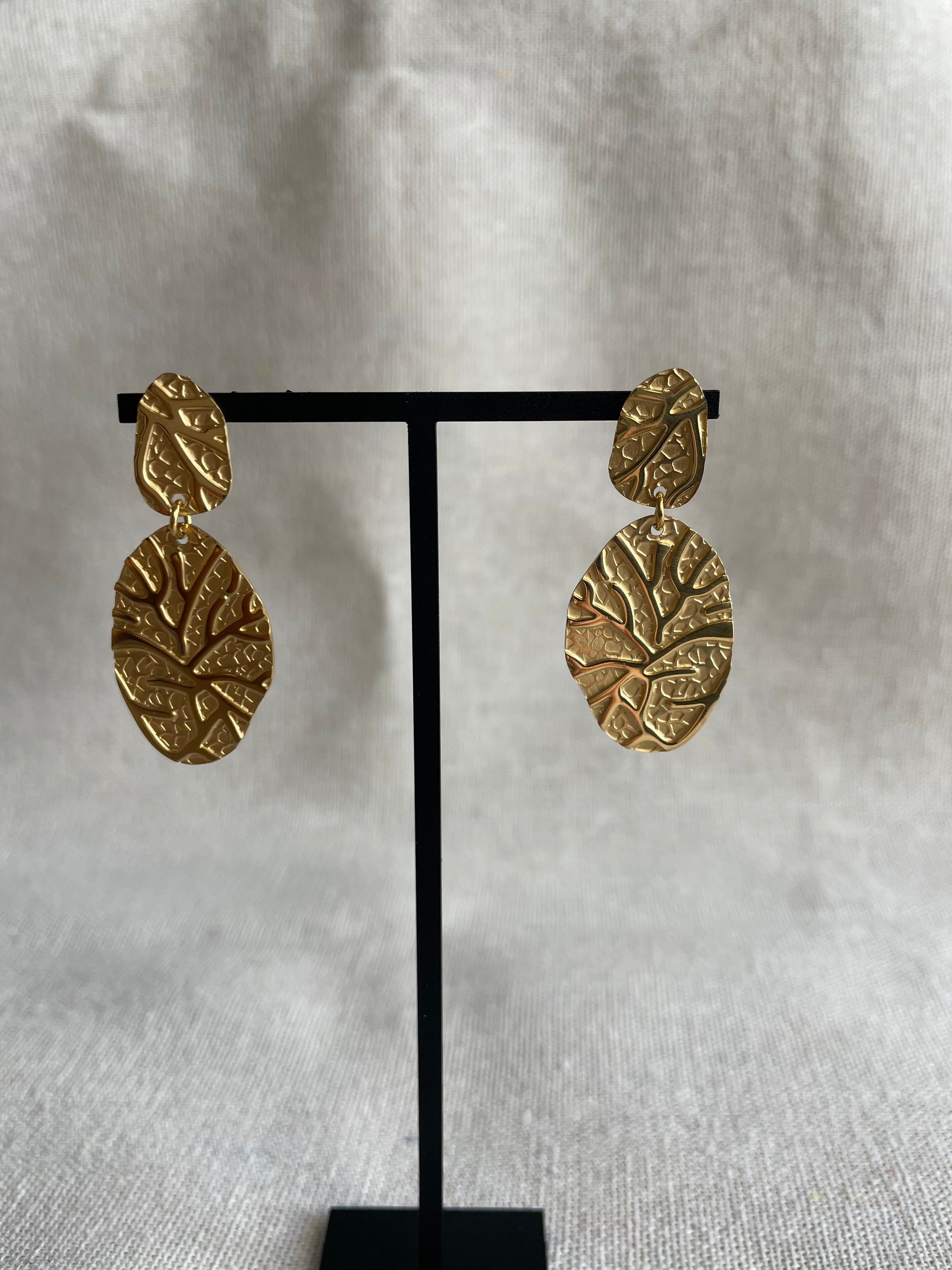 Boucles Pauline Acier Inoxydable - Eclat texturé | Maison Adèle