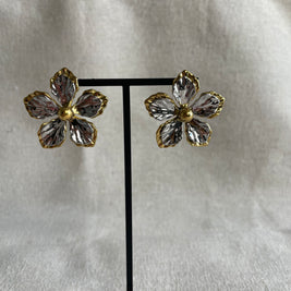 Boucles Adèle Acier Inoxydable - Fleur contrastée | Maison Adèle