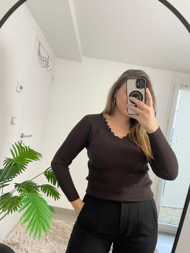 Top pull Dalia - col vague | Maison Adèle