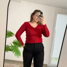 Top pull Dalia - col vague | Maison Adèle