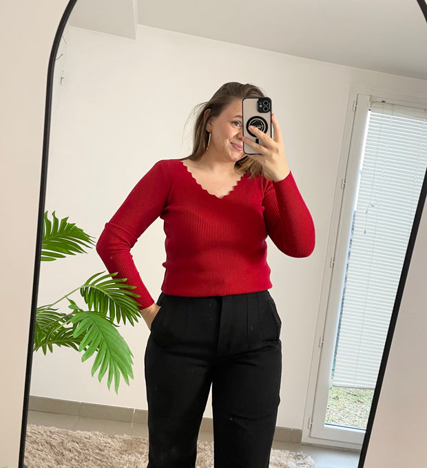 Top pull Dalia - col vague | Maison Adèle