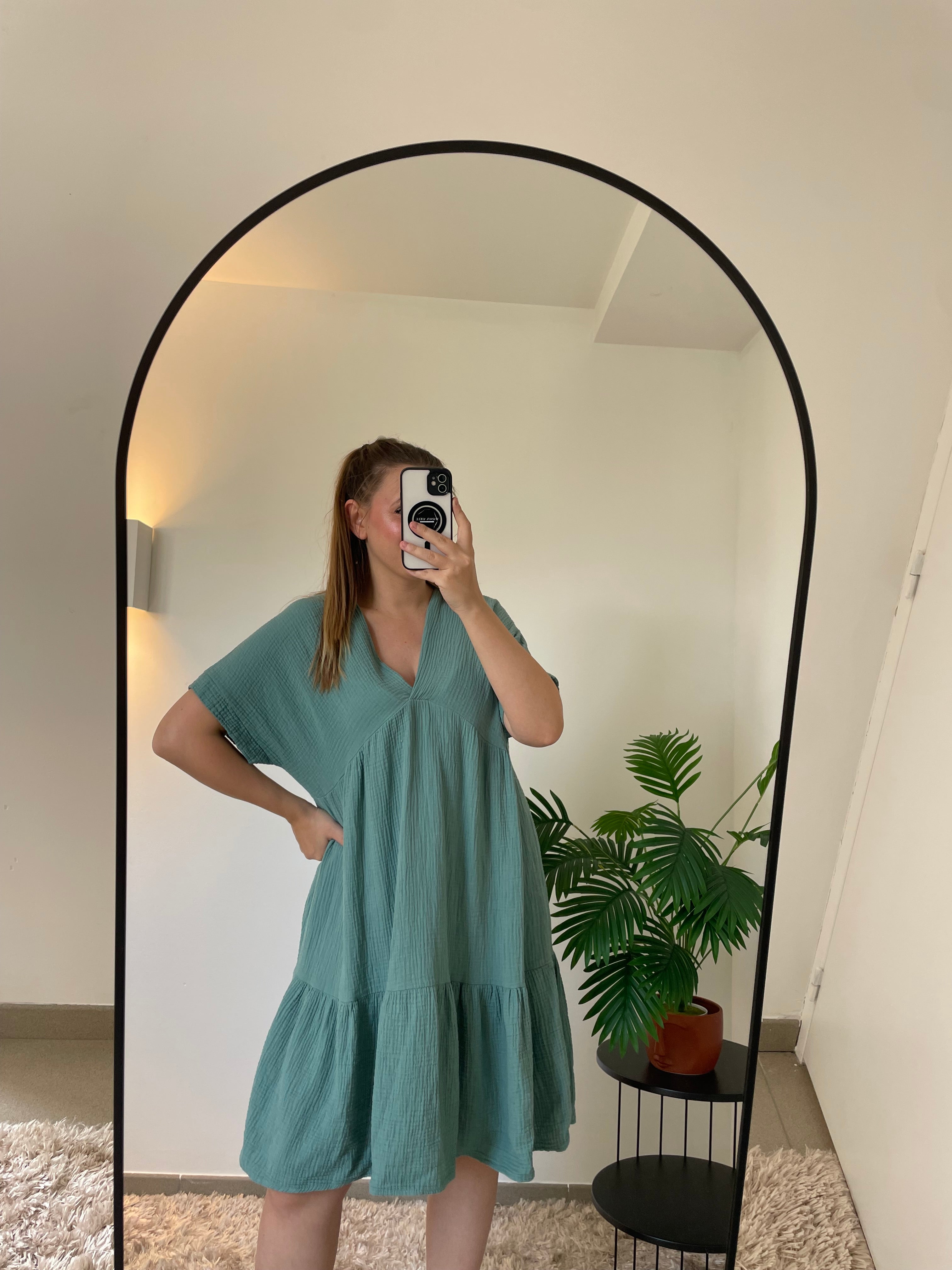 Robe Raphaëlle Céladon - Fraîcheur & Sérénité | Maison Adèle