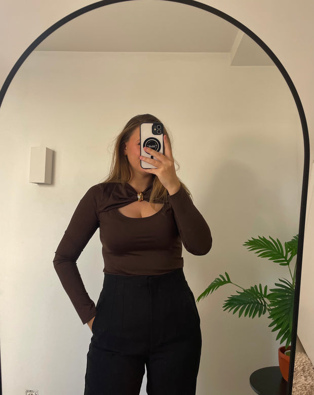 Top manches longues Alix - Détail doré | Maison Adèle