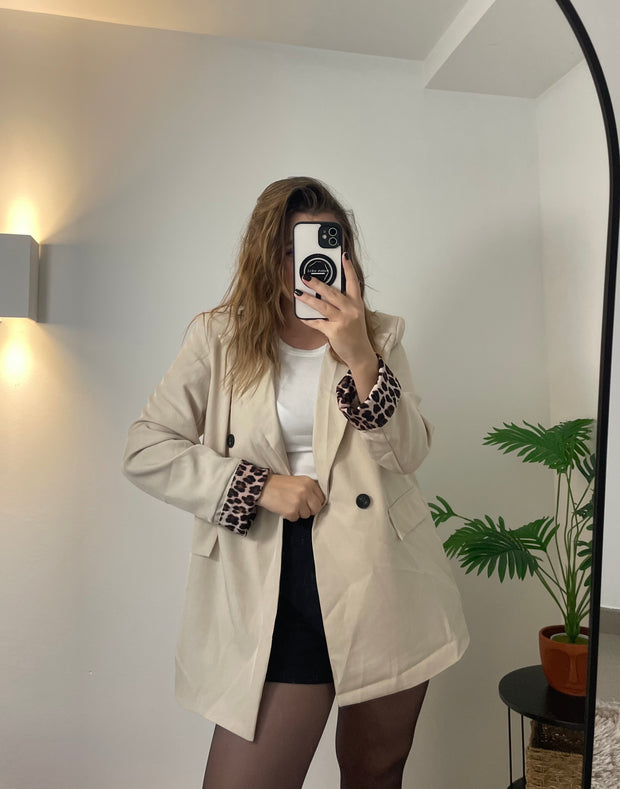 Blazer Maud Beige Léopard | Maison Adèle