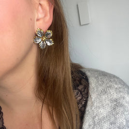 Boucles Adèle Acier Inoxydable - Fleur contrastée | Maison Adèle