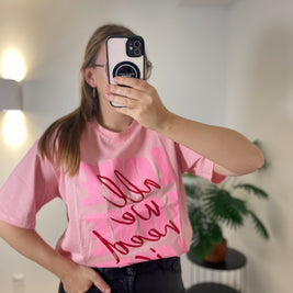 T-shirt Rose All We Need Is Love - Message Positif | Maison Adèle