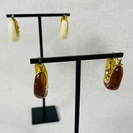 Créoles Calista Acier inoxydable & Résine | Maison Adèle