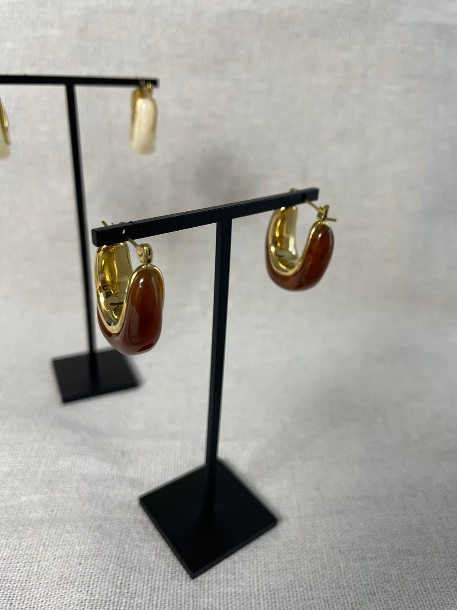 Créoles Calista Acier inoxydable & Résine | Maison Adèle