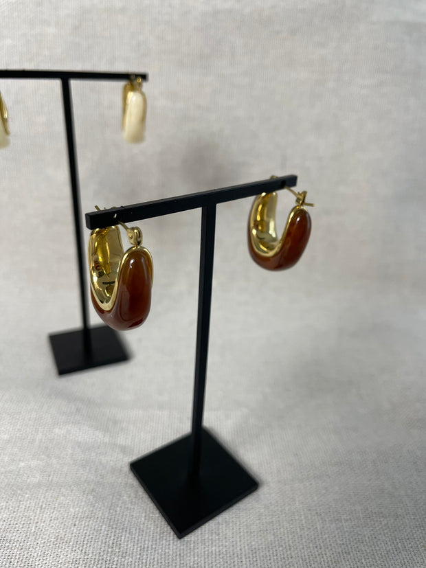 Créoles Calista Acier inoxydable & Résine | Maison Adèle