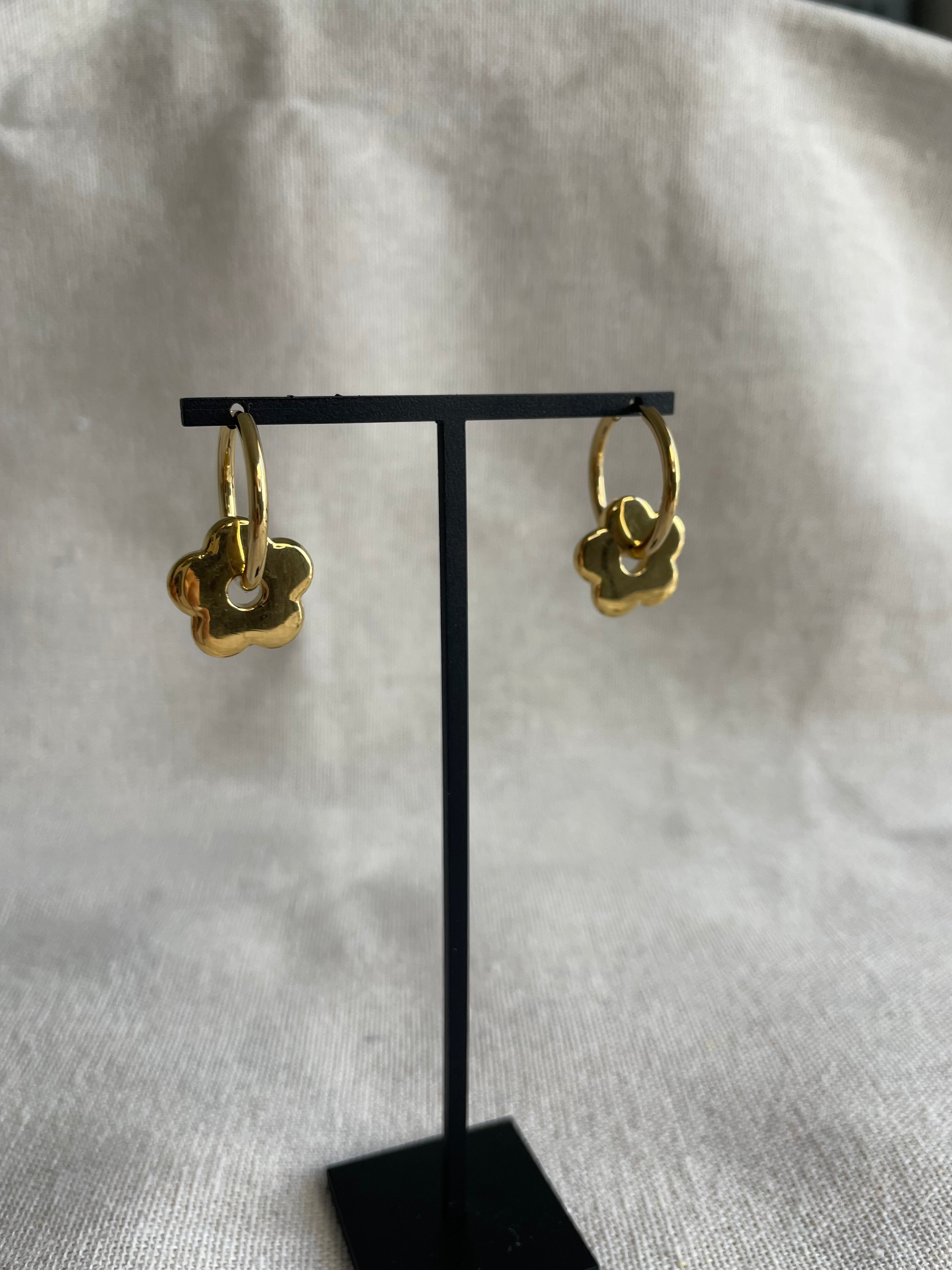 Boucles Louna Acier Inoxydable - Minimalisme fleuri | Maison Adèle