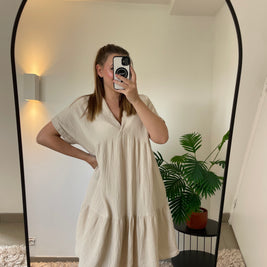 Robe Raphaëlle Beige - Douceur & Élégance Naturelle | Maison Adèle