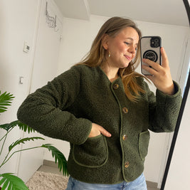 Veste Blanche - Teddy à poches | Maison Adèle