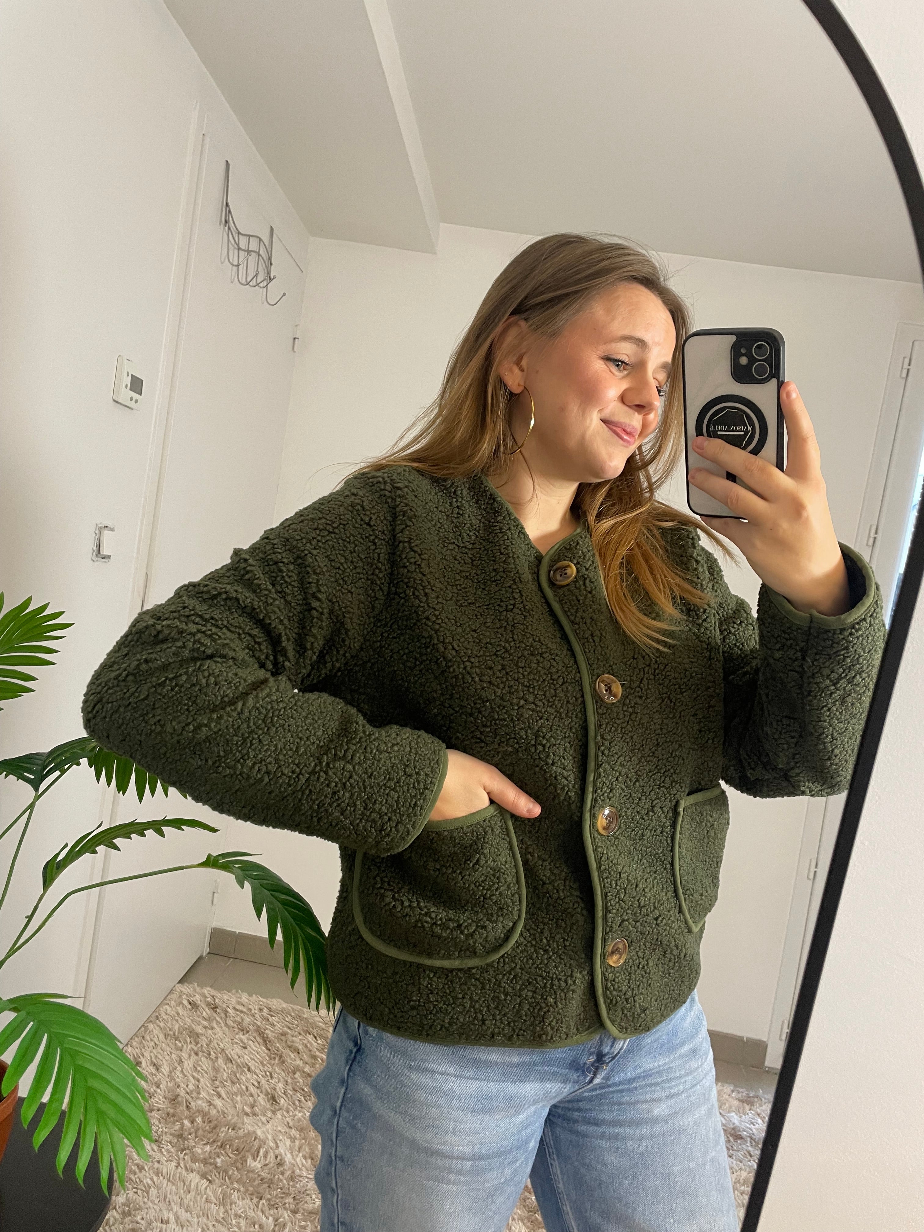 Veste Blanche - Teddy à poches | Maison Adèle