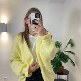 Gilet Maille Sarah Jaune - Douceur & Confort | Maison Adèle