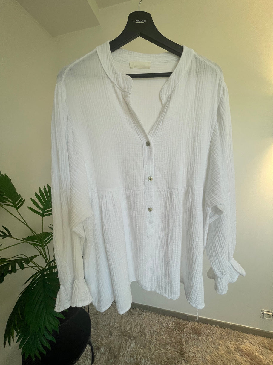 Blouse Clémence Blanc - Élégance Intemporelle | Maison Adèle