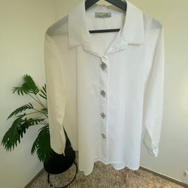 Chemise Blanche Marie Strass - Élégante & Raffinée | Maison Adèle