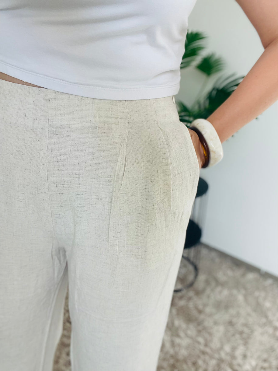 Pantalon Lina Beige - Style Intemporel & Élégant | Maison Adèle